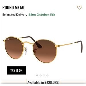 Round Metal Rayban Sunglasses - Worn Once